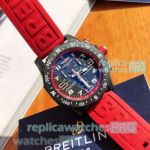 Swiss Replica Breitling Endurance Pro Watch Black Chronograph Dial Red Rubber Strap 44mm